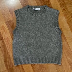 Zara Charcoal Knit Sweater Vest